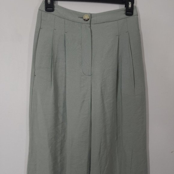 NWOT Topshop High Rise Wide Leg Pleated Front Women's Trousers Size 2 - Picture 4 of 10